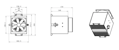 150W TEC 制冷模组 用于 OEM 半导体制冷模组集成的尺寸图纸